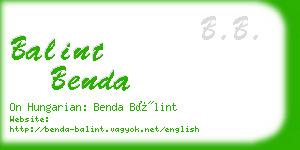 balint benda business card